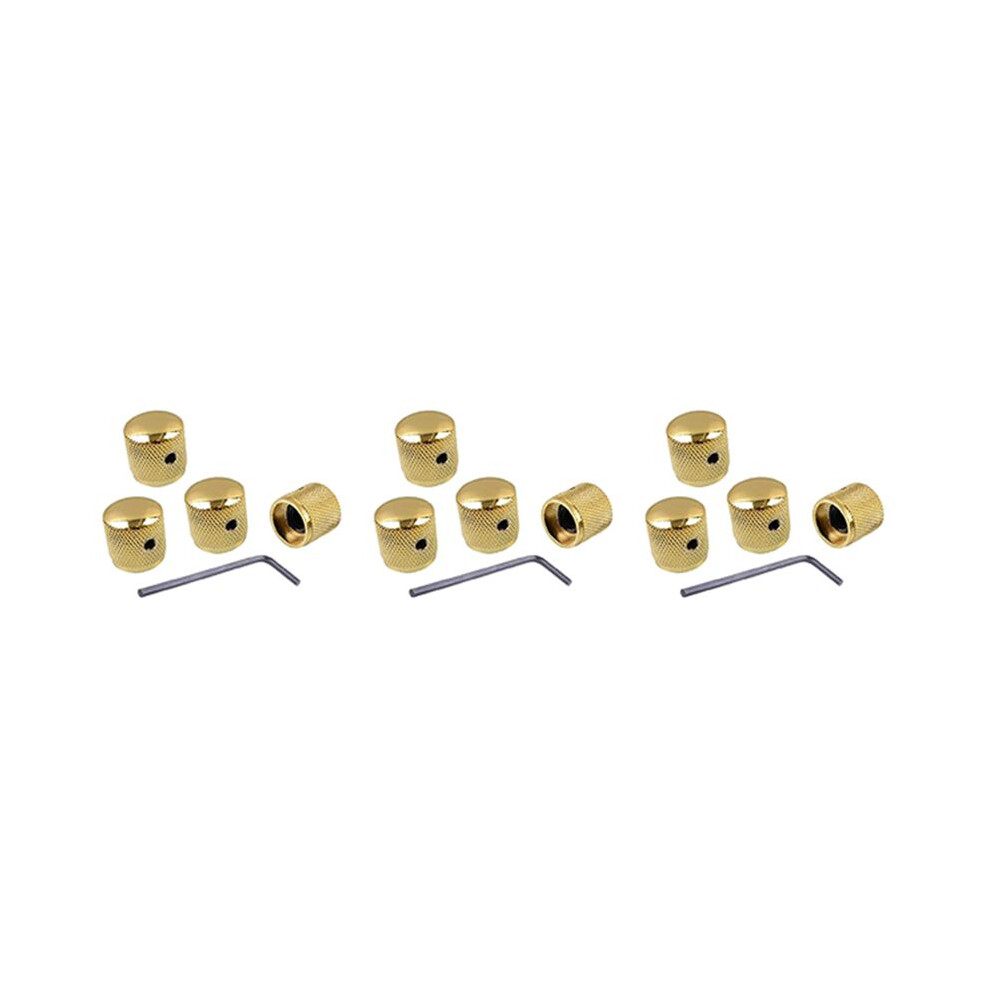 12Pcs Metal Volume Tone Dome Tone Guitar Speed Control Knobs With Screws For Strat Telecaster 6033405167812