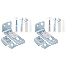 2 Set Bifold Door Hardware Repair Kit - Includes Top and Bottom Brackets, Pivots, and Guide Wheel for Sliding Closet