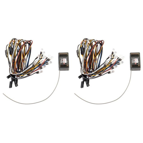 2X DumboRC X6DC 2.4G 6CH Receiver with LED Strip Light Control Board Module Set for RC Car Transmitter Replacement