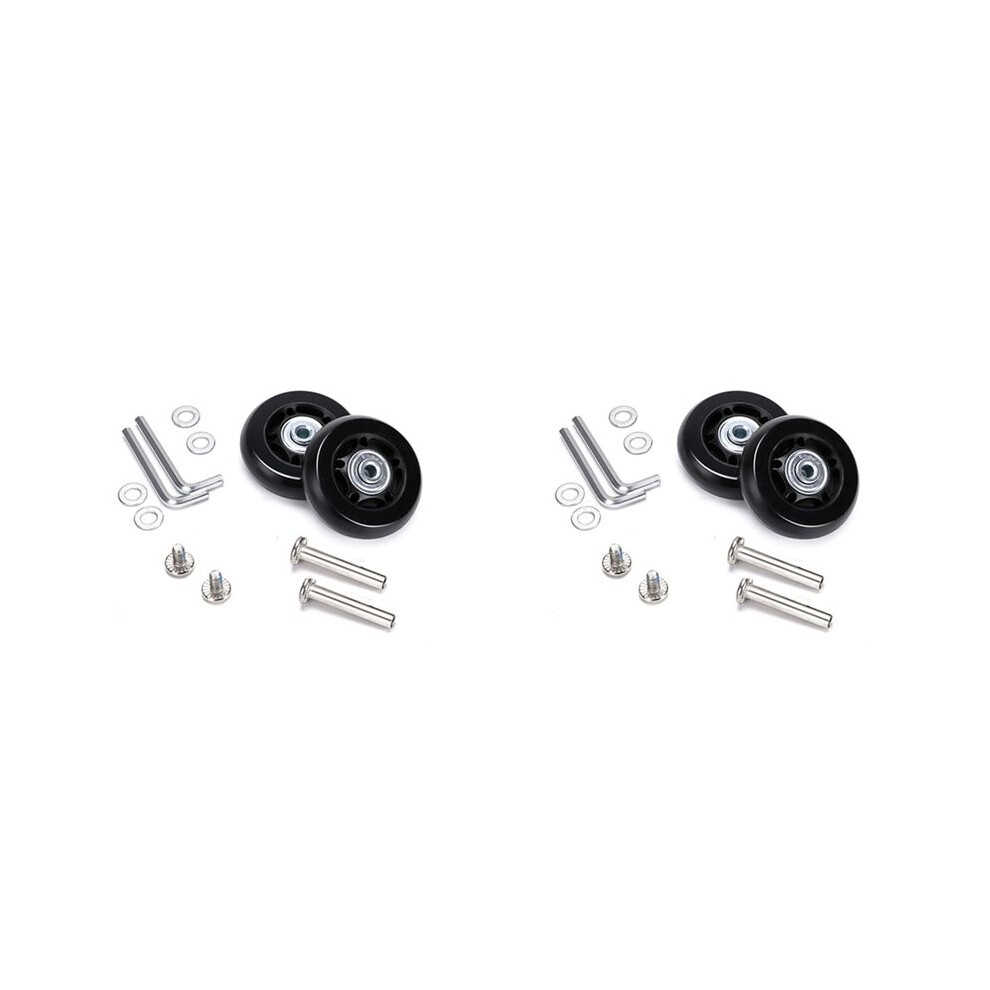 60Mm X 18Mm Luggage Suitcase Replacement Wheels, Rubber Swivel Caster Wheels Bearings Repair Kits, 2 Set Of 4 6033290935480