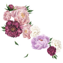 Wall Sticker Peony Rose Flowers Wall Stickers Living Room Art Nursery Decals Kids Home Decor Gift Waterproof Removable