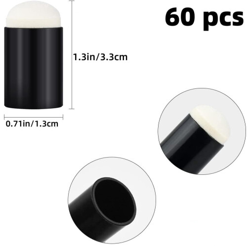 60 sorte fingermalingsvampe 1,8 x 3,3 cm 1