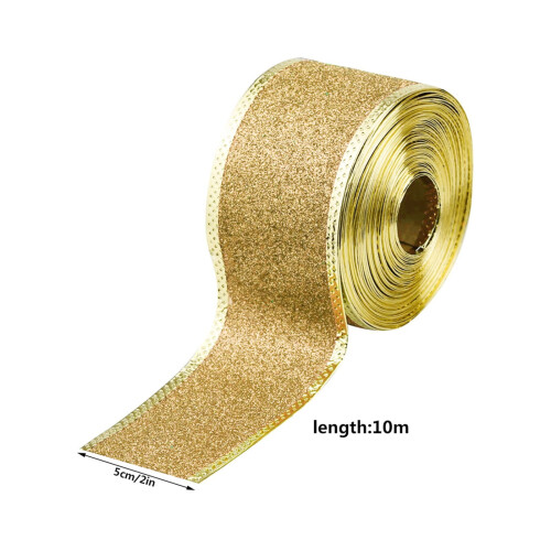 Fita de Natal com Glitter 5cm x 2m com Arame 1