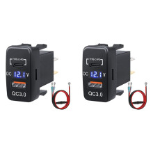 2X 12V-24V Prise USB Double Charge Rapide 3.0 & PD USB C Port Chargeur Prise Adaptateur Secteur pour Voiture Bateau Marine Camion-A