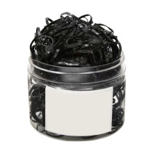 Fascia per Capelli Elastica da 500 Pezzi / Fasce per Capelli nel Gomma Monouso per Bambini per Ragazze Bambini / Donne Coda di Cavallo Nera