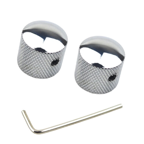 2 Stück E-Gitarren-Bass-Knöpfe mit-Silber