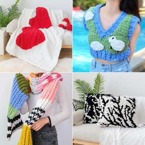 Polyester Chenille Puffy Garn 200g 2 stk 2