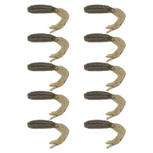 10 Stück Gummiköder Angelköder Swimbait Curl Tail Worms-Farbe 2