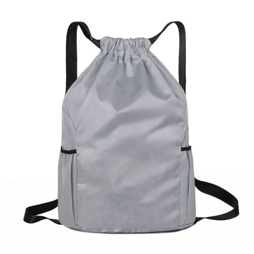 Light Weight Drawstring Sports Bag Adjustable-light gray