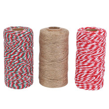 3 Rolls 100M Christmas Baker Twine Cotton Gift Wrapping Twine Arts Crafts Twine for Holiday Gift Wrap Xmas DIY Supplies