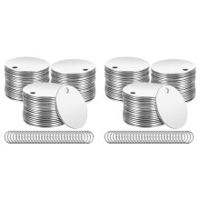 110 Stuks Metalen Stempel  Labels - 1,2 Inch Ronde Roestvrijstalen Stempel  Labels met Gat, voor Het Maken van Sieraden, Doe-Het-Zelf