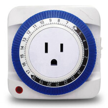 2X 24 Hour Timer Socket Mechanical Program Timer Socket 125v Wall Outlet Protector Saveing(US Plug)