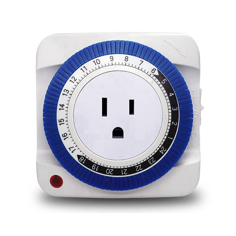 2X 24 Hour Timer Socket Mechanical Program Timer Socket 125V Wall Outlet Protector Saveing(Us Plug) 6033590075114