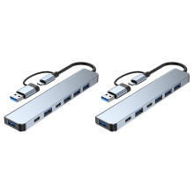 2X Multiport USB Hub 3.0 Multi USB Splitter 4 USB C Port 3.0 2.0 for PC Laptop Computer Hub