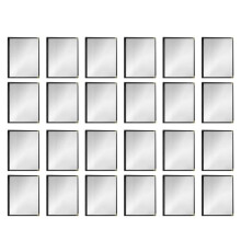 24 Pack Cafe Style Menu Cover, Double Stitch , Crystal Clear Vinyl (Black, 2 Pages/4 Views - 8.5 Inch X 11 Inch)