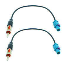 2X Universal Fakra to DIN Car Stereo Radio Aerial Adaptor Mast Antenna Adapter