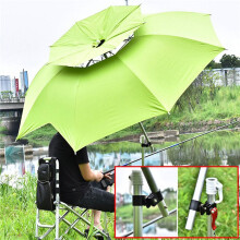 2X Heavy Duty Fishing Chair Umbrella Stand Holder Fixed Clip Brackets Mount Accessories Outdoors Universal Clamp,Black