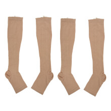 2X Calcetines para Aumentar La Circulacion Y Compresion de Rodilla Medias de Pata de Apoyo Beige S
