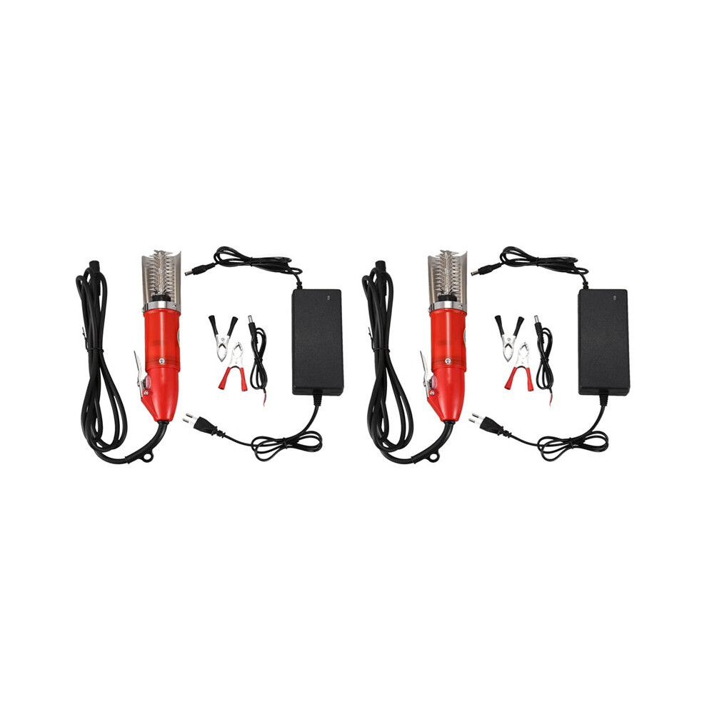 2X 120W Waterproof Electric Fish Scale Scraper Fishing Scalers Clean Easy Fish Stripper Remover Charging Adapter,Eu Plug 4712584794362