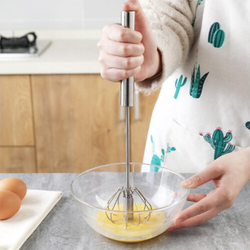 Egg Whisk, Stainless Steel Hand Push Whisk Blender for Home, Versatile Tool for Egg Beater,Kitchen Tool for Blending 1