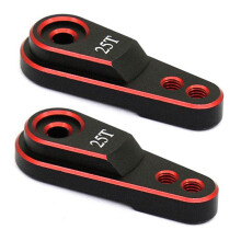 2X Hard Aluminum Alloy 25T M3 Steering Link Servo Arm Horn for 1/10 RC Crawler TRX4 Metal Upgrade Parts,Red
