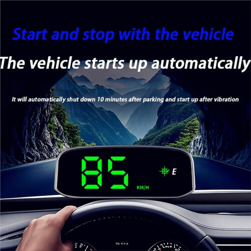 Solar HUD - Display Overspeed Alarm Automatic  Car Speedometer No Need for Wiring No Installation Universal 2