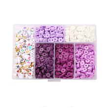 Clay Beads for Bracelet Making, Clay Beads for Making, Flat Round Polymer Clay Spacer Beads for DIY Bracelet D