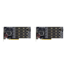 2X PCle 3.0 to M.2 NVME 8-Disk Expansion Card, PLX8749 Free Drive, Free Main Board Split, 8 Disk M.2 NVME Expansion Card