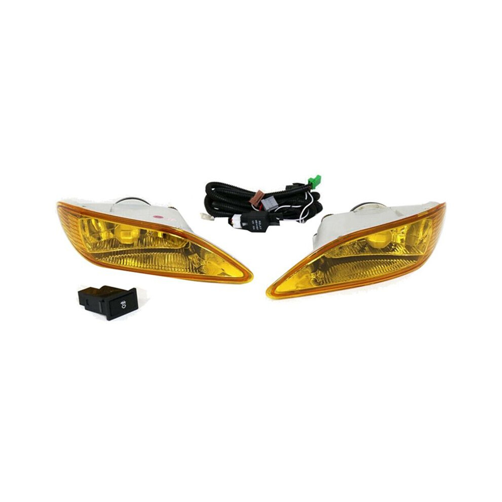 Lens Front Fog Lamps Assembly With Halogen Bulb Harness For Camry Solara 81220-Aa011 81210-Aa011 Amber/Light 4713332039322