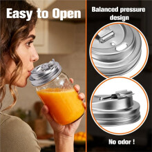 1Pack Mason Jar Drinking Lids,Wide Mouth Mason Jar Sip Lid Accessories,Anticracking Leak Proof Seal Flip Cap Cover