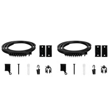 2X Flexible Bendable Curtain Track, Ceiling Wall Mounted, Black Curved Heavy Duty RV Sliding Curtain Track 2Meter