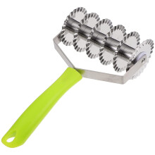 Pizza Cutter Stainless Steel Pizza Wheel Pizza Roller 6 Wheels Dough Cutter Kitchen Gadgets for Pizza Pastry Cakes Green