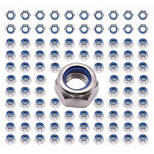 120Pcs Lock Nuts M5 x 0.8mm Metric Hex Locknut, 304 18-8 Stainless Steel Nuts for Industrial and Construction Fasteners
