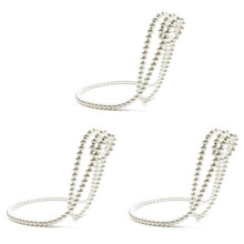 3X Novelty Pearl Necklace Wine Rack, Artificial Pearl Necklace Floating Wine Rack, Metal Hanging Suspended Red Wine Rack