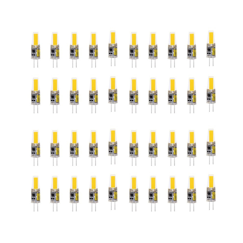 40Pcs G4 Led Cob Lamp 3W Bulb Candle Lights Replace 30W 40W Halogen For Chandelier Spotlight, Ac Dc12v Warm White 4711268906299