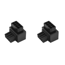 2X ATX 8 Pin Femmina Angolato Un 90 Gradi Un 8 Pin Maschio Adattatore di Alimentazione GPU Connettore Servosterzo per Scheda Video Grafica GPU