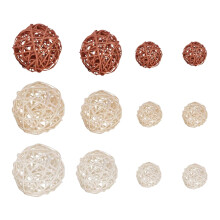 12 Stuks Rotan Ballen Decoratieve Bal Bollen Vaas Vulling Tafel Decoratie, voor Plafond Bol Druivenrank Bal Decoraties
