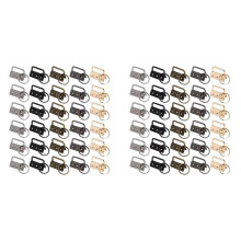 60 Stuks 32 mm Metaalkleurige Staartclipset 5 Kleuren Metalen Lint Ophangclip met Sleutelhanger DIY-Gereedschap.