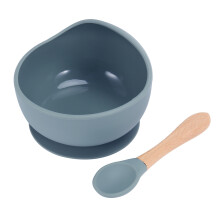 Ciotola per L'Alimentazione del Bambino nel Silicone Stoviglie per Bambini Ciotola di Aspirazione Impermeabile con Cucchiaio Piatti per Bambini Roba