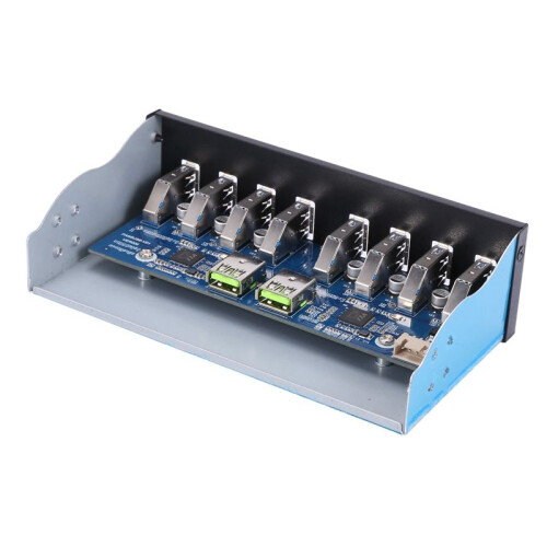 2X 19 Pin to 8 Port USB 3.0 Hub 5.25 Inch CD-Rom Drive Bay CD Rom Front Panel for Computer Case 1