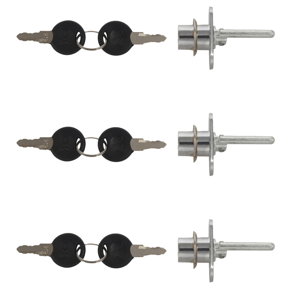 3X Zinc Alloy Computer Desk Cabinet Mailbox Drawer Cupboard Locker Cam Lock With Keys, Silver 6033402185918