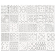 30 Pcs Spike Template Stencil 4.7 X 4.7 Inch Plastic Geometric Pattern Template for Quilting and Embroidery