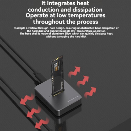 M.2  Docking Station SSD Drive External Reader 10Gbps USB3.1 Gen2 M.2 SSD to USB C Adapter