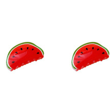 2X WassermelonenföRmige Haarklammer in Fruchtform, Haarklammer, Haarspangen, Haarnadeln, Pferdeschwanzhalter, DekorationszubehöR für Frauen und