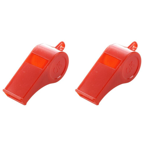 10 Pcs Sports Referee Plastic Assorted Color Whistle W String