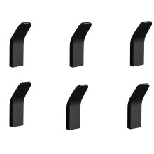 Towel Hook Bathroom Wall Hook, 6 Pack No Punch Black Hook Heavy Duty Wall Mount, Bedroom Kitchen