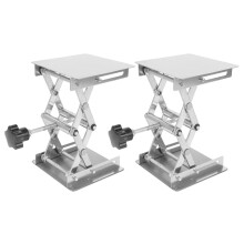2X Laboratorio Scientifico Jack-100 x 100mm in Acciaio Inox da Laboratorio Stand Rack da Tavolo Scissor Lab-Lift Lifter per Esperimento Scientifico