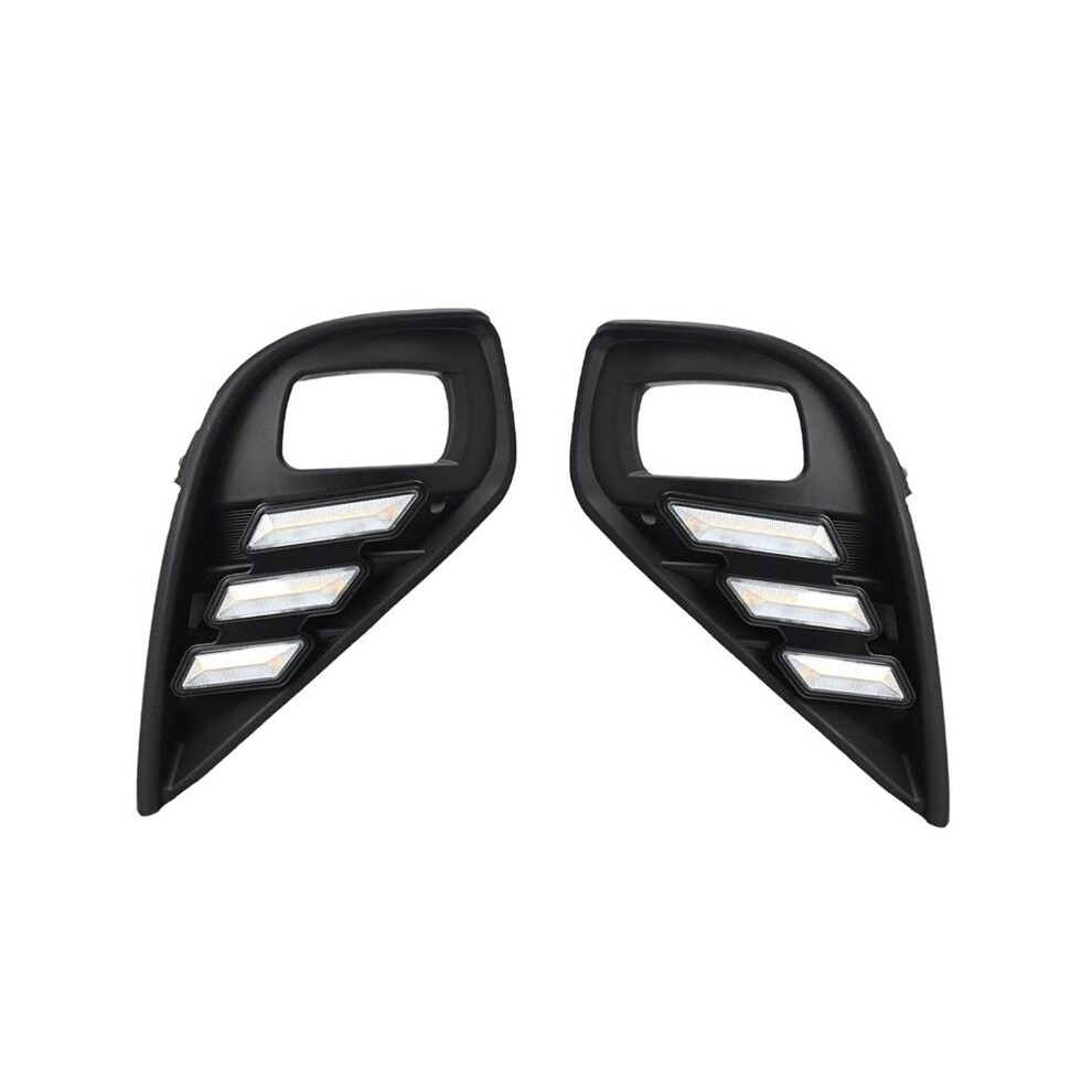 Front Bumper Fog For Highlander 2022-2024 Drl Dynamic Turn Signal Lamp Daytime Running Light/White/Amber 6031264471156