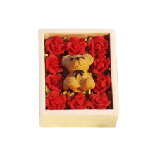 1/12 1/6 Scale Miniature Dollhouse Rose Bear Gift Box Doll House Decoration for Barbies Doll Accessories Toy,A