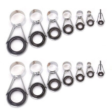 14Pcs Fishing Rod Guides Tip 7 Sizes Telescopic Tip Repair Kit  Rings Eyes Set